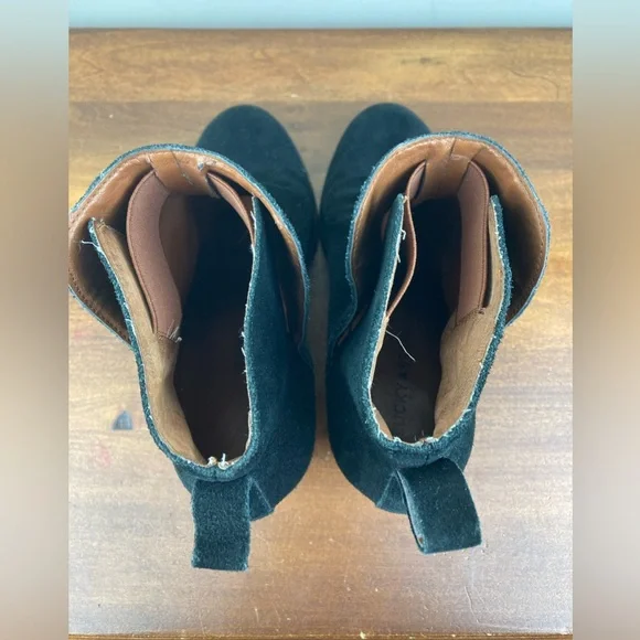 Lucky Brand Yezzah Black Suede Wedge Ankle Bootie Boots Women’s Size 10M. - Picture 10 of 12